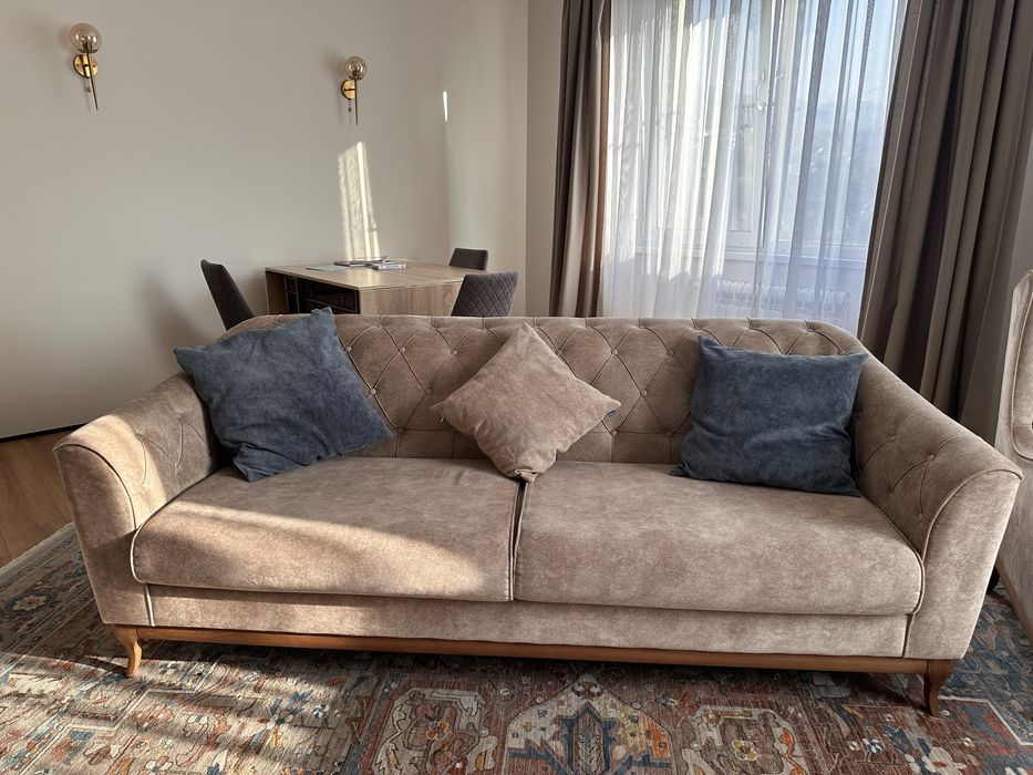 Мягкая мебель производство Турция, диван и одно кресло в отличном