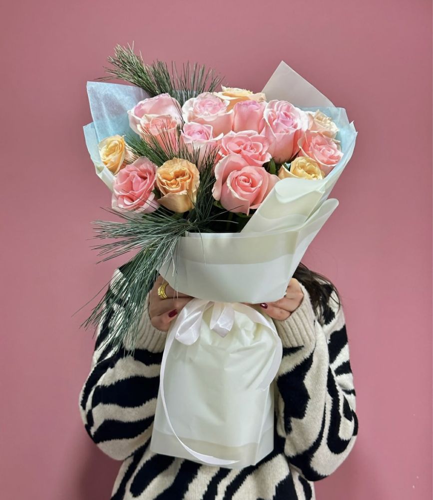 Бесплатная доставка Цветы Уральск доставка роз,букетов,торты,шары