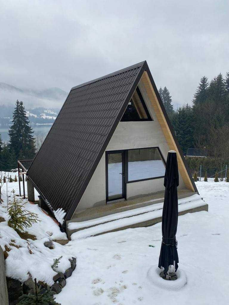 Cabana stil A-Frame, Casa, Foisoare si Terase din structura de lemn