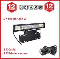 pachet bull bar cablaj si led bar 52 cm