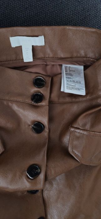 Кожена пола H&M 34, панталон на точки Zara S