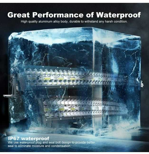 Извит 127cм 936W 9D LED BAR диоден прожектор, дневна светлина 48000lm