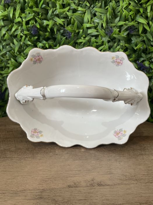 Antique fine porcelain floral basket