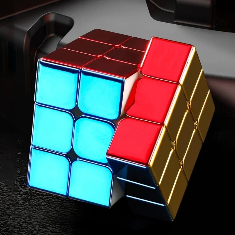 Cub Rubik profesinist. Stand inclus. Metalizat. Ideal speed cubing