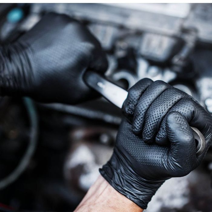 Manusi nitril premium mercator gogrip negru pentru mecanici, marimea x