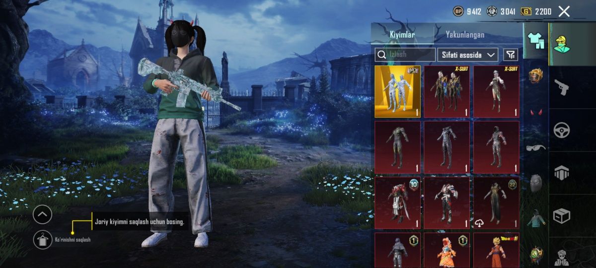 Pubg mobile akkount 
Lv:72
Ultimet mumiyo 
Flora x suvit 
Yangi x sive