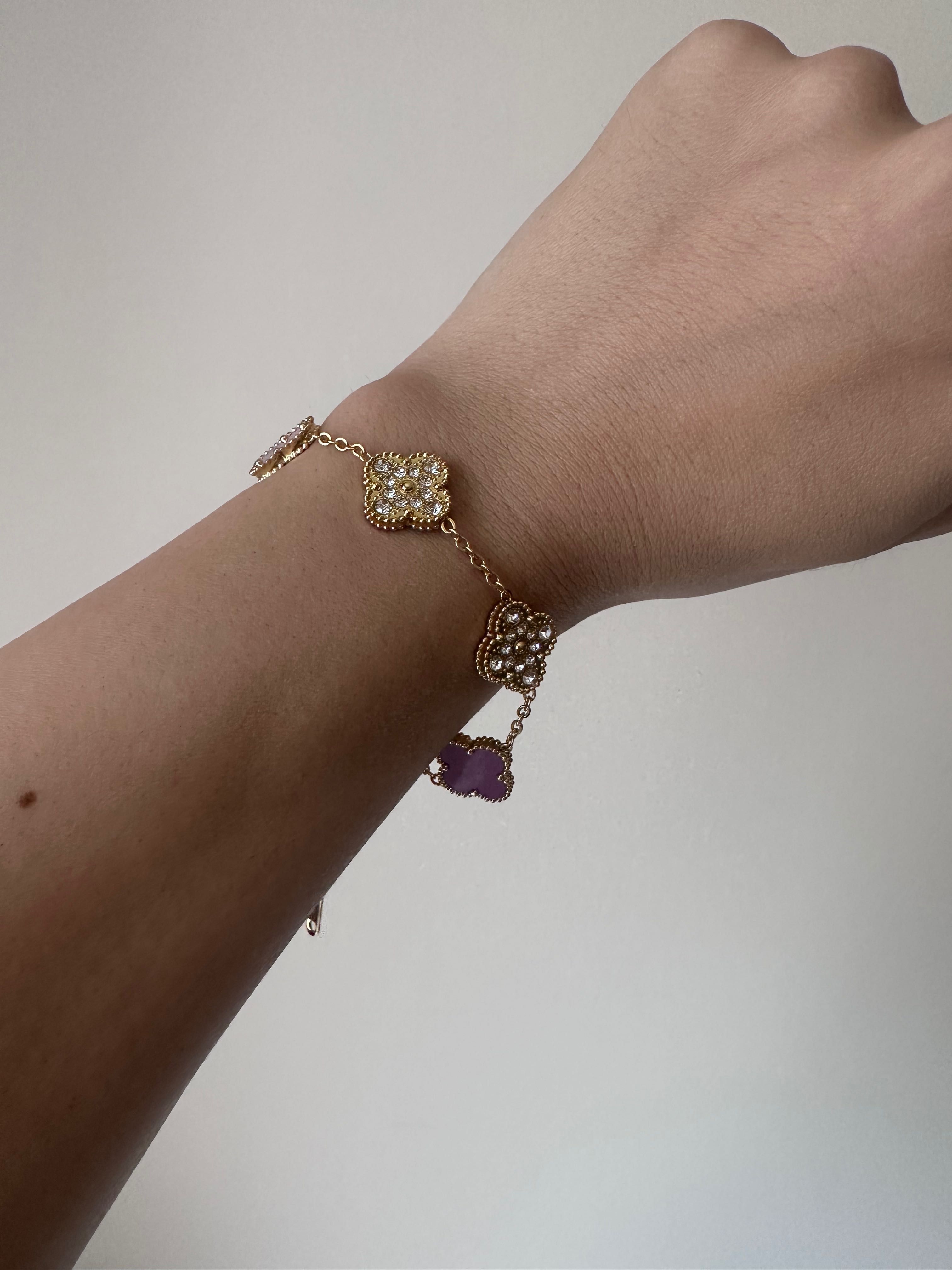 Гривни с детелини по модел на Van Cleef двулицеви