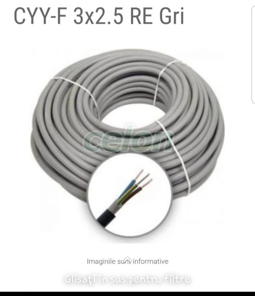 Cablu de instalație 3×2,5mm