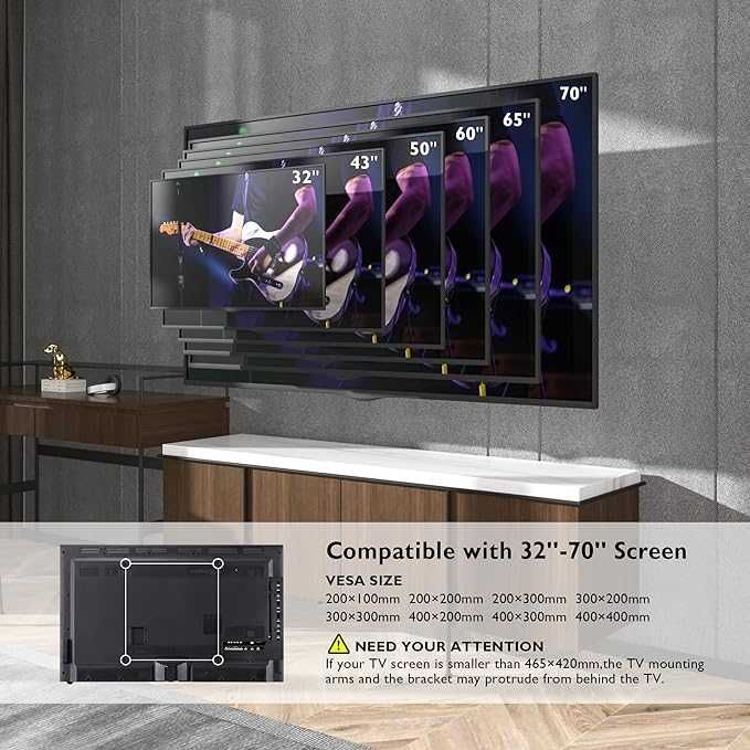 Suport de perete BONTEC cu braț  850 mm pentru ecrane de 32-70 inch