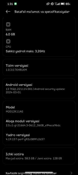 Pocco f3 holati yaxshi