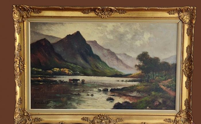 Tablou deosebit antic in ulei pe pânză