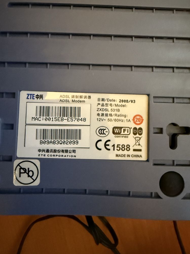 Маршрутизатор / рутер ZTE 531b / Pirelli DRG A124G