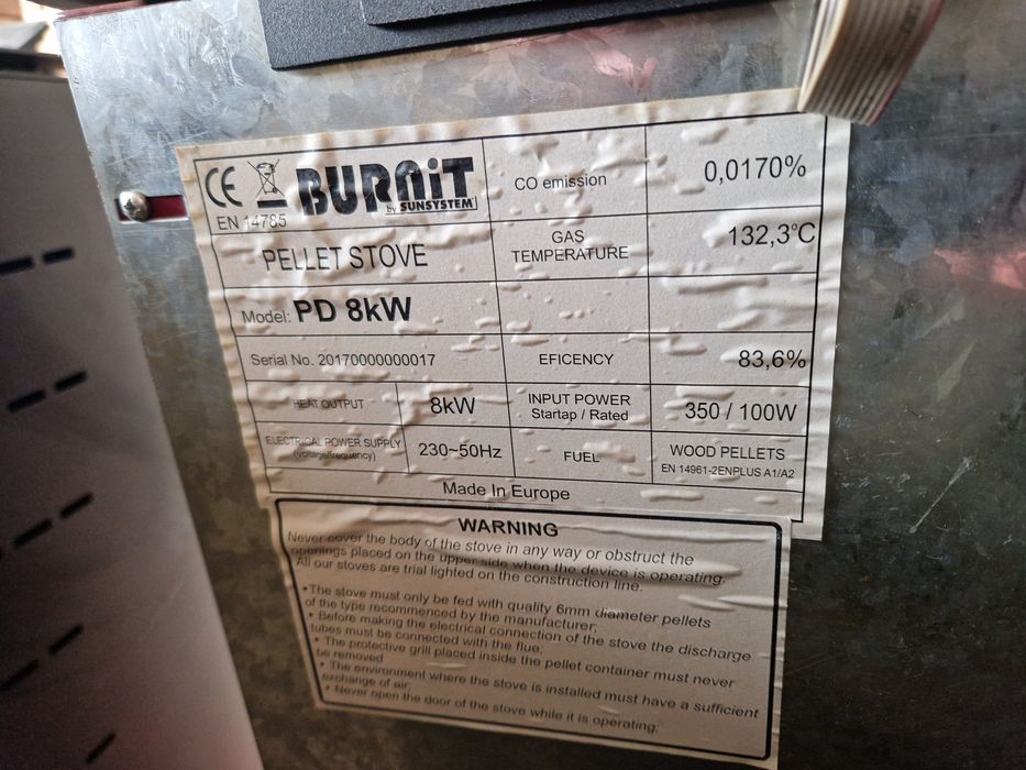 Пелетна вентилаторна печка Burnit 8 kw
