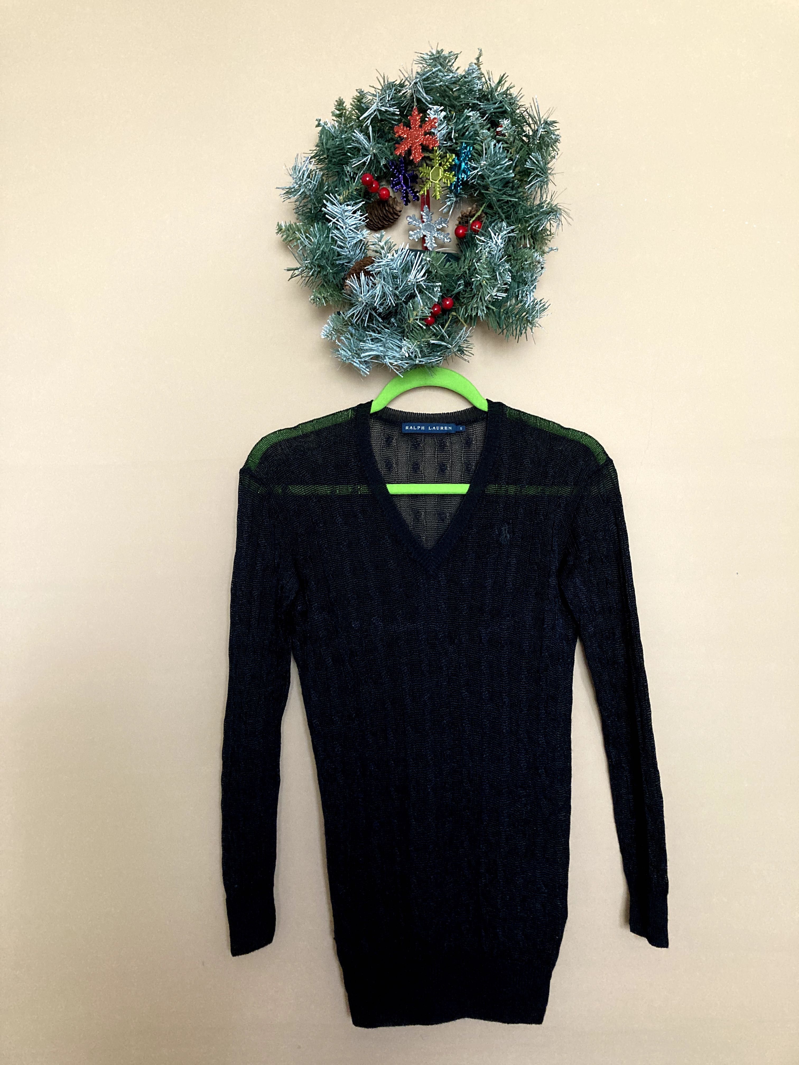 Чисто нов черен дълъг Пуловер - Ralph Lauren - Размер S