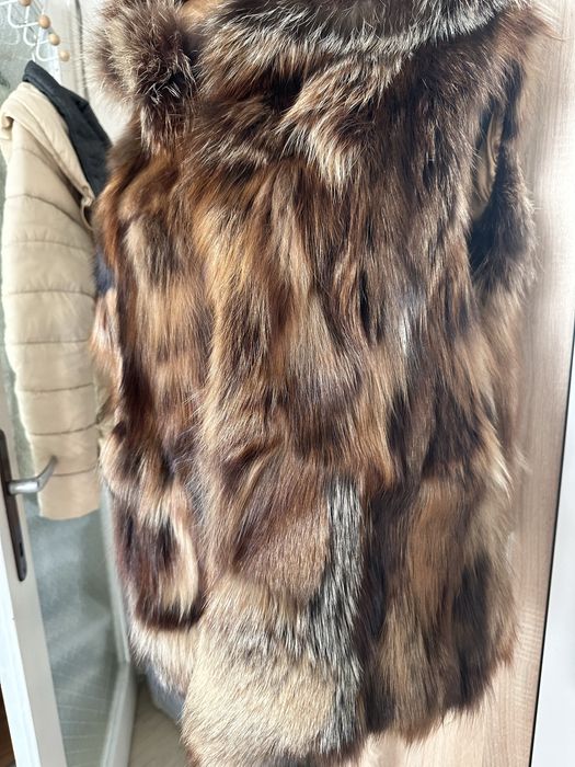 Кожени палта естествен косъм лисица и заек !!! Елек лисица