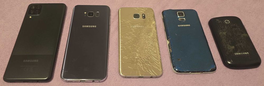4x Samsung (Galaxy S8+, Galaxy S7 Edge, Galaxy S5, A12)