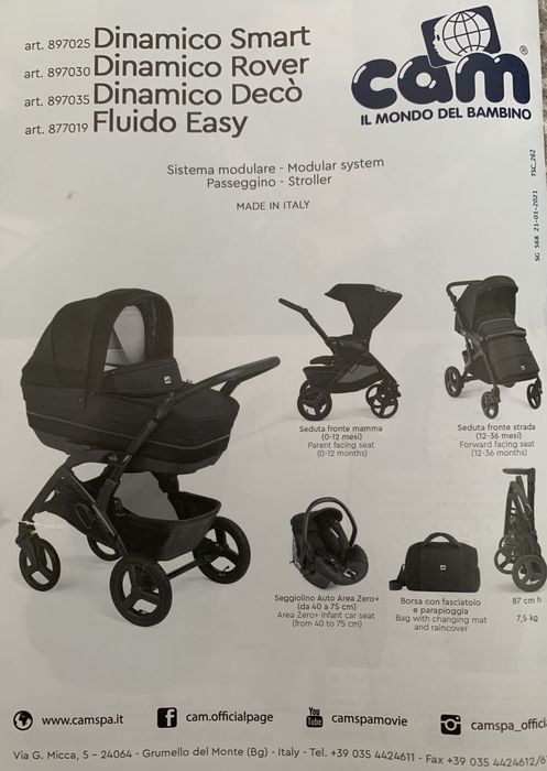 Carut bebe - CAM - Fluido EASY - Set complet: Carut + Landou + scoica