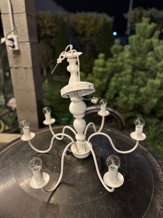 Candelabru metal imitatie lemn+aplicere perete