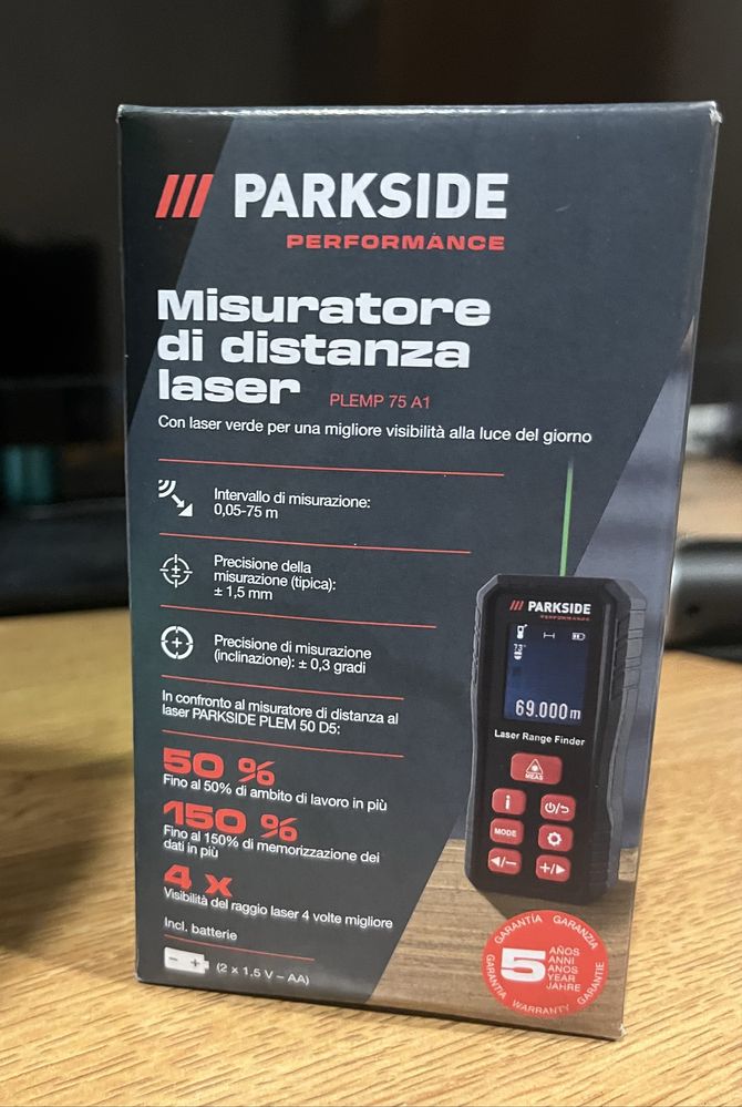 Чисто нов лазерен далекомер PARKSIDE PLEM 75 A1
