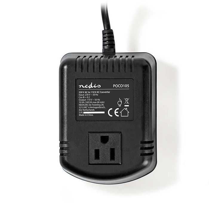 Европейски адаптор Nedis за американски волтаж - 230 V Ac В 110 V Ac