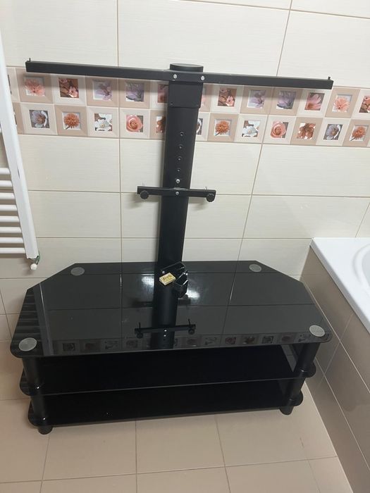 Vand comoda tv din sticla neagra