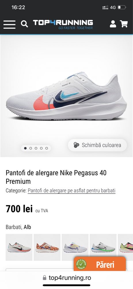 Adidasi Originali Nike Air Zoom Pegasus 40 Premium Noi , Marimea 38.5