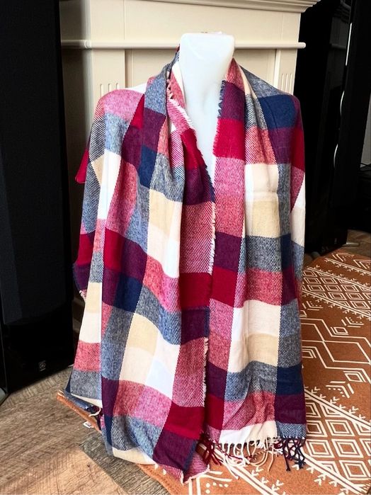 Топъл кариран голям шал