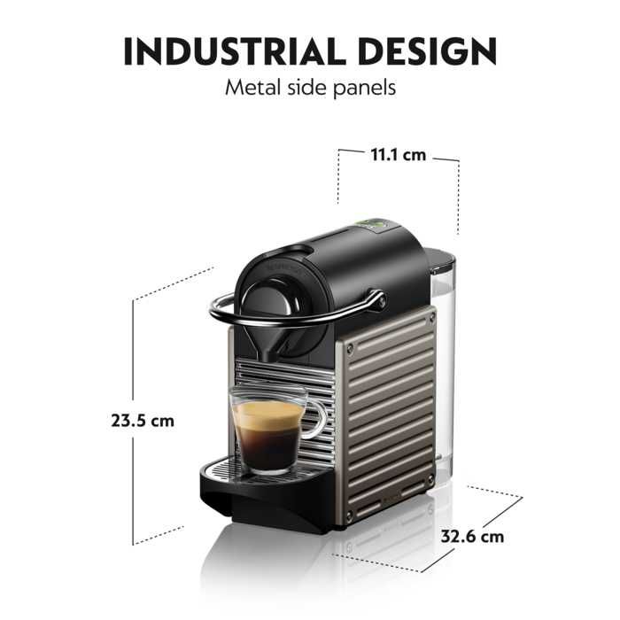 Кафемашина Nespresso Pixie черна / сива с капсули