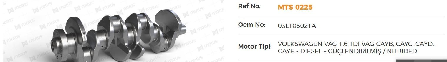 Колянов вал за VW 1.6 dizel