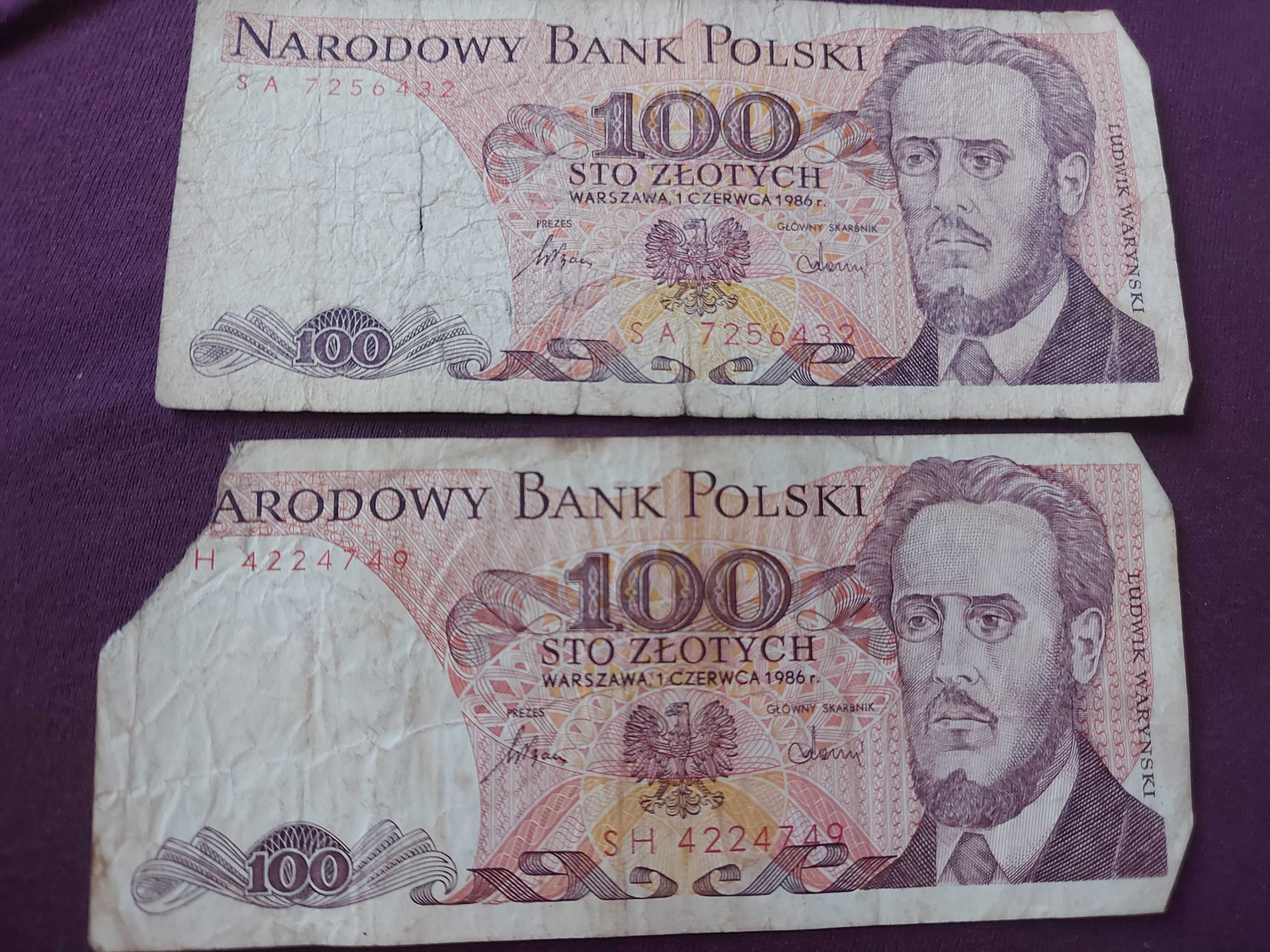 2 bancnote 100 zloți (1986) Polonia