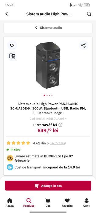 Vând boxa Panasonic 300w
