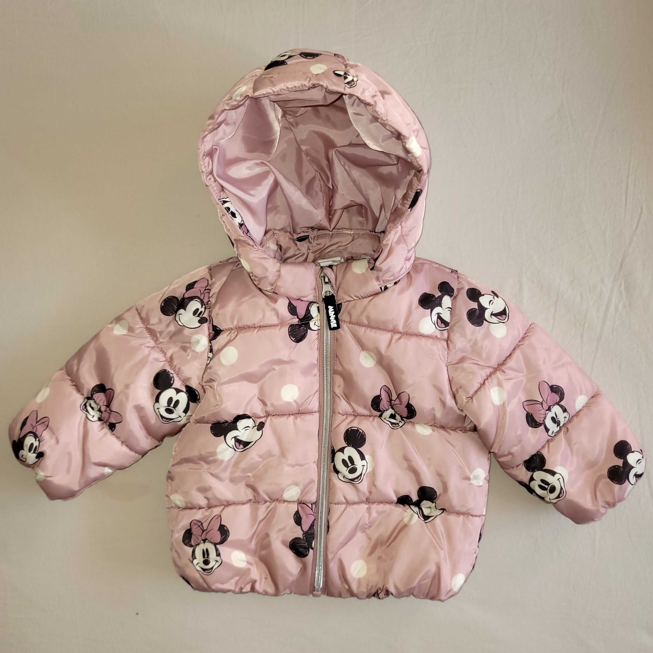 Ватирано яке за момиче h&m Minnie Mouse 74см (6-9м) и шапка