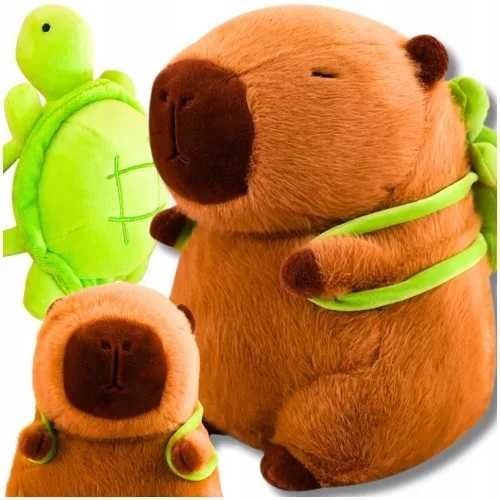Плюшена играчка Капибара с раница Костенурка