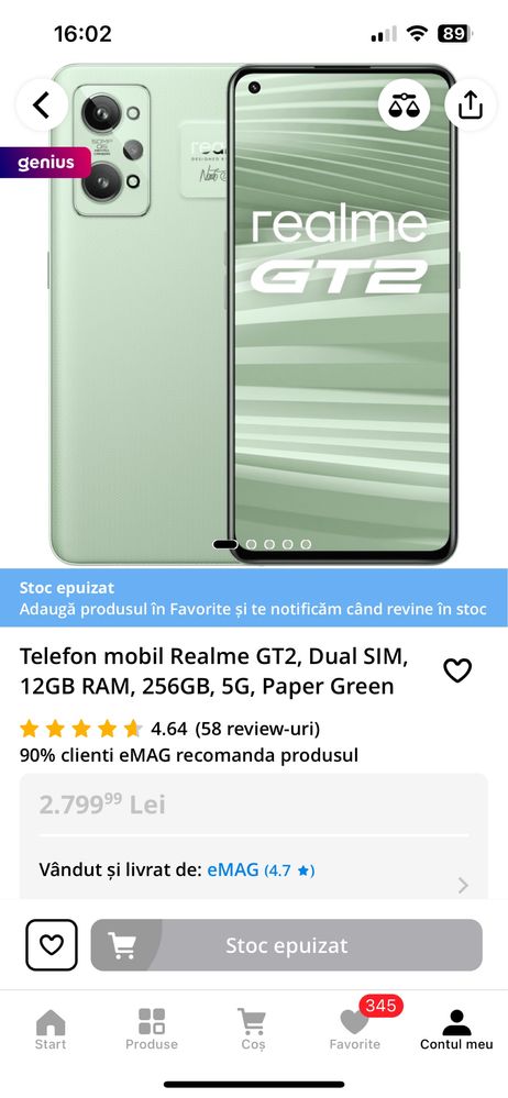 Real me gt2 ca nou, folosit cateva luni 12gb ram 256memorie