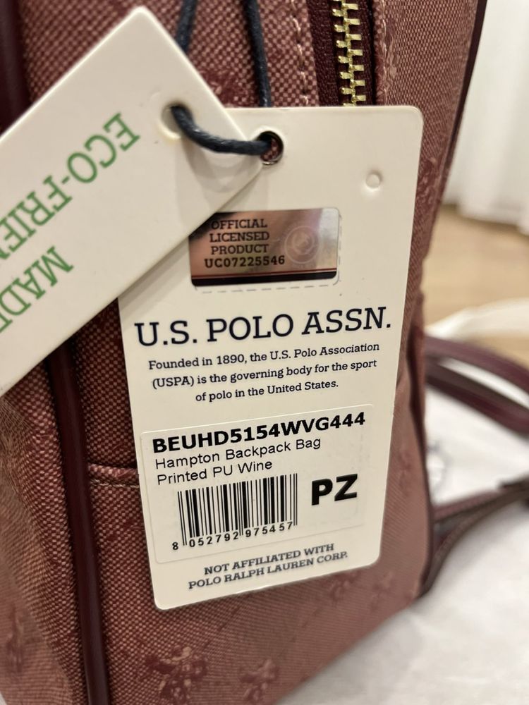 Оригинална, чисто нова с етикета, раница US POLO ASSN.