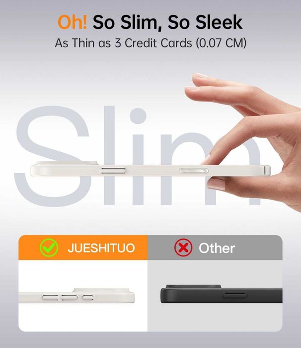 JUESHITUO Кейс за iPhone 17 Pro Max с Magsafe + протектор за екрана 9H