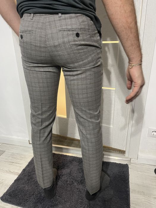 Pantaloni stofă barbati talie 32 slim tapered (ingustati jos)