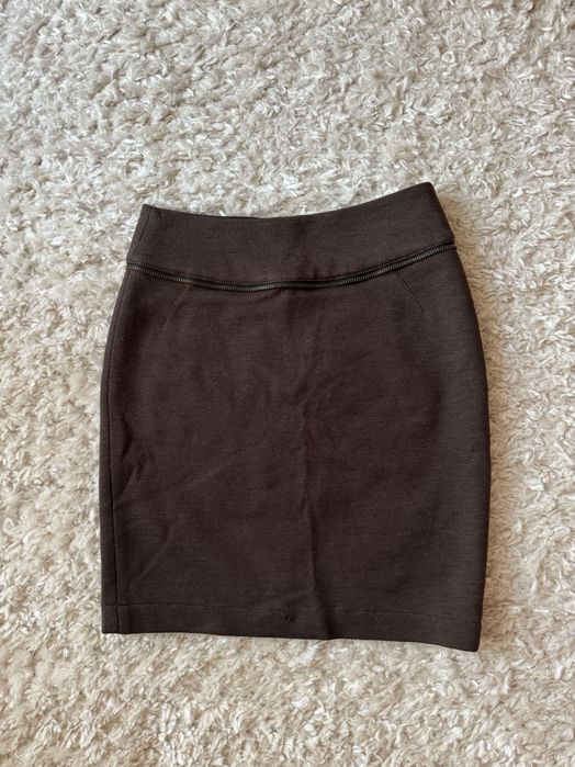 Кафява дизайнерска пола с панделка