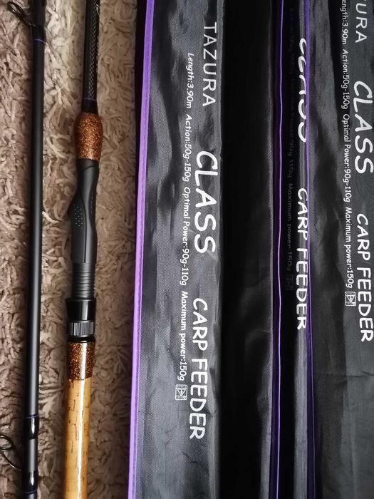 3 lansete tazura carp feeder 390 cm hakuyo 390 cm husa caperlan 160 cm