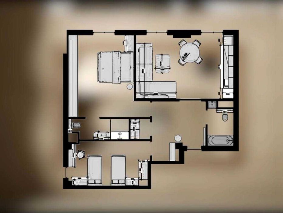 3х комнатная ЖК Parkwood ул. Нукусская МАКРО/ пред чистовая/ коробка