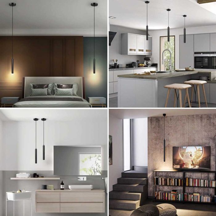 Set 2x plafoniera suspendata 3000k, 30 cm, inaltime ajustabila, LED