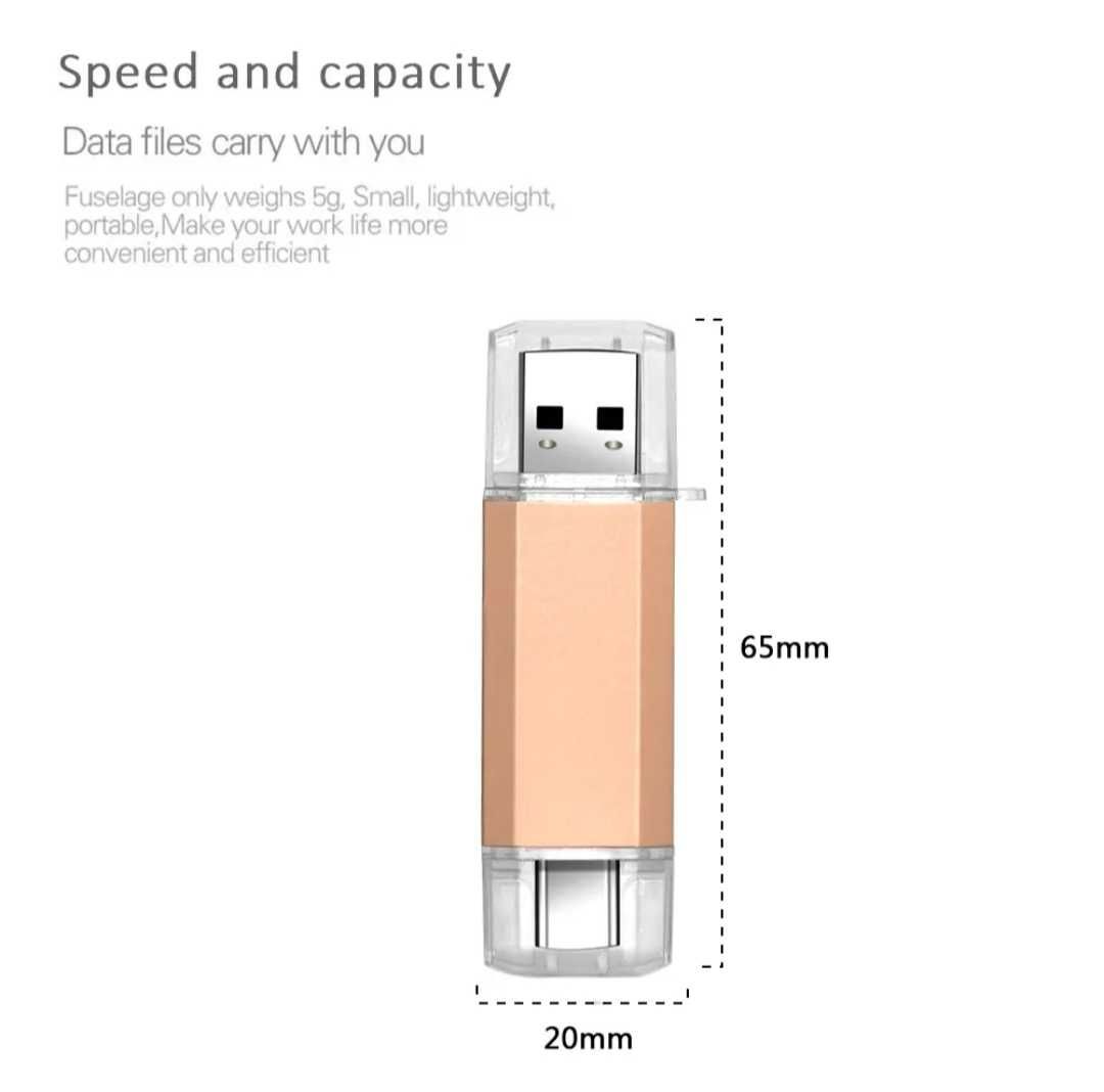 Флаш памет, 128 GB, за лаптоп, компютър и смартфон с порт тип С