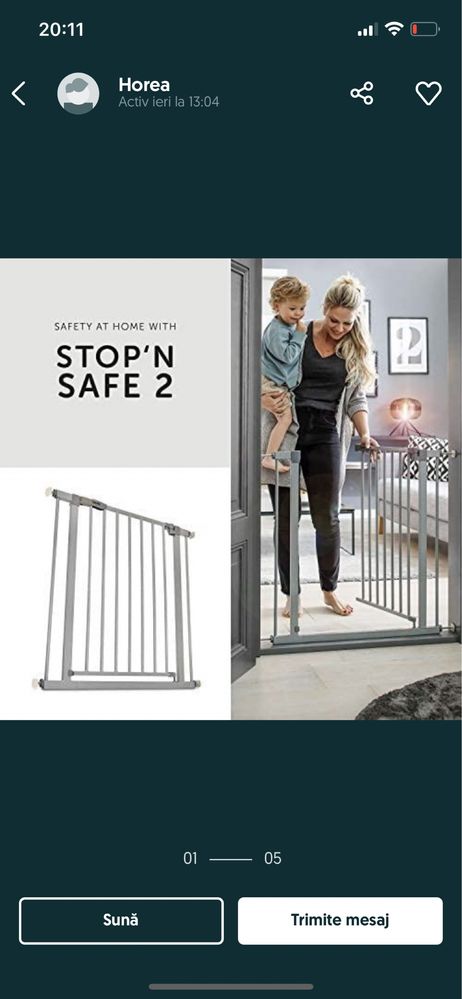 Poarta de siguranta pentru copii cu extensie optionala de 9cm