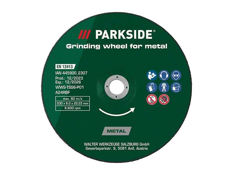 НОВИ! Дискове за шлайфане 6 броя Parkside камък метал