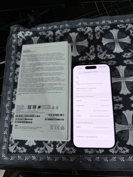 18м Гаранция Йетел! Iphone 15 pro 128gb Black Titanium