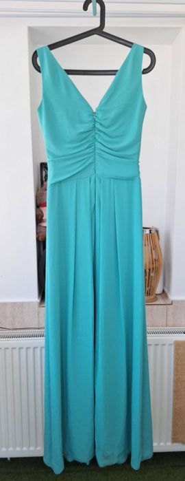 Rochie lungă elegantă verde smarald
