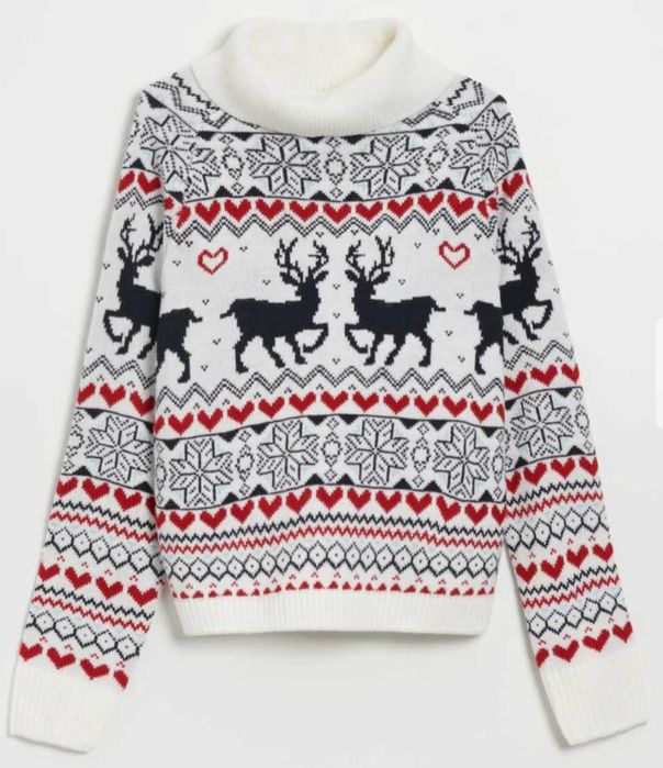 Pulover - Livrarea 5 lei - NOU - cu reni de Craciun