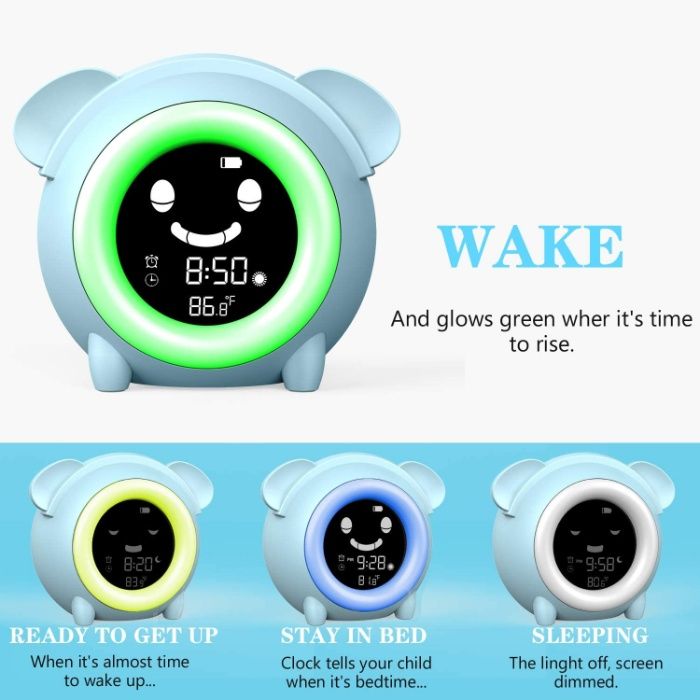 Ceas ptr camera copilului cu lumina color,termometru si alarma