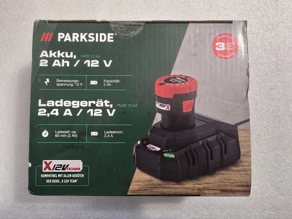 Kit incarcare PARKSIDE PLGK 12 A3 + acumulator PAPK 12 A4, 2Ah 12V