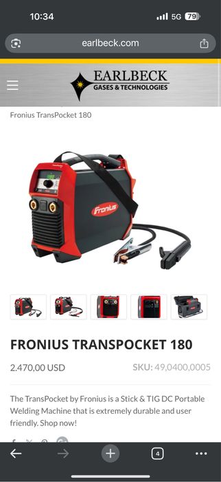 Aparat de sudura TIG / MMA Fronius Trans Pocket 180 / 220 amperi /220v
